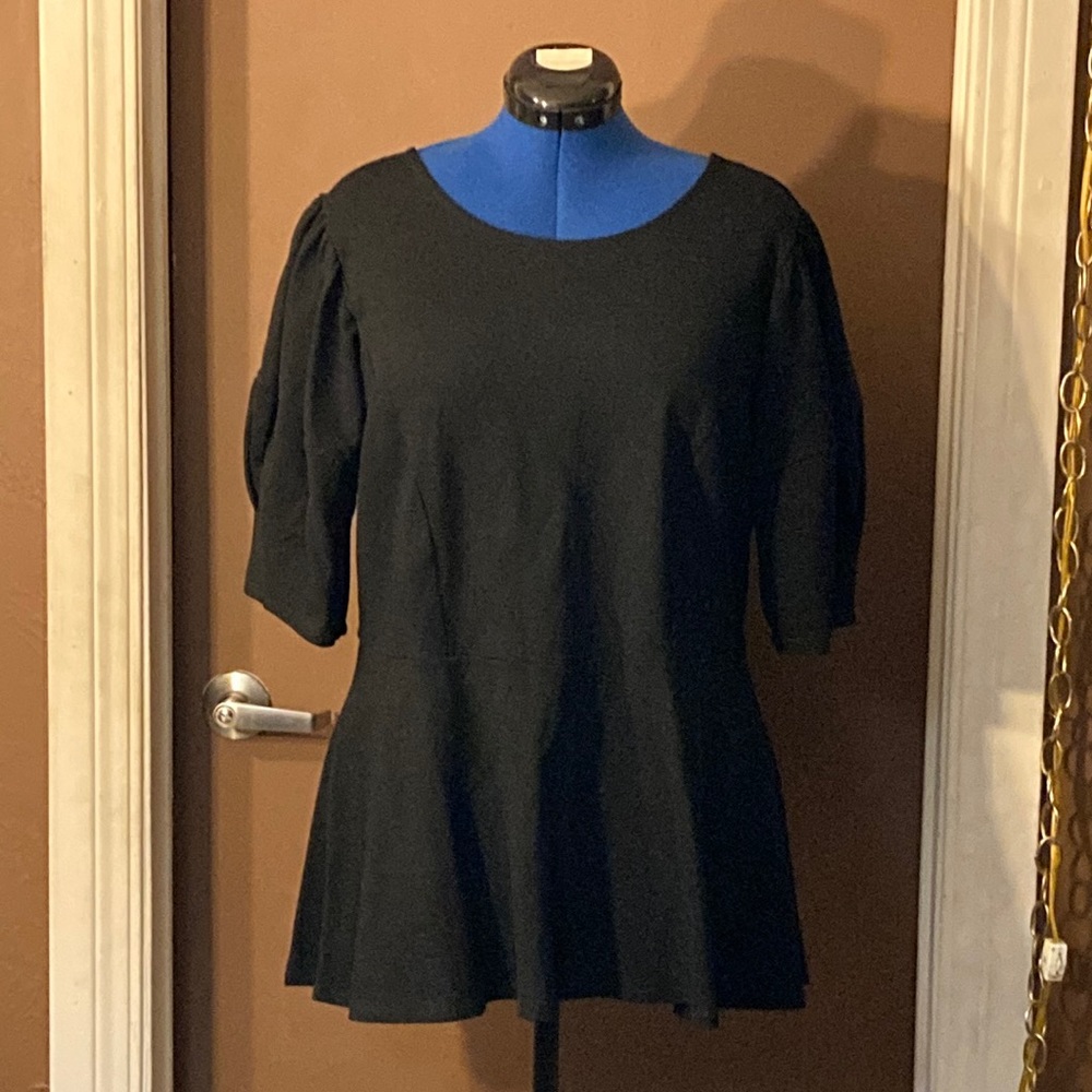 Black peplum blouse
